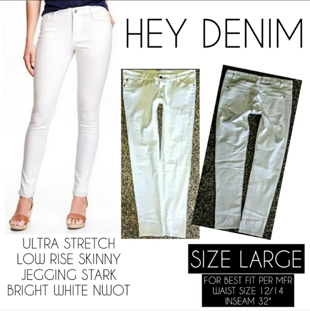 Hey Jeans Size Large Size 12/14 Skinny Leg Ultra Stretch NWOT - Picture 7 of 8